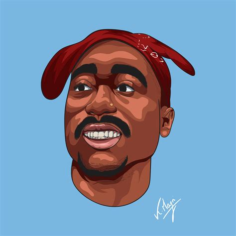 Tupac Shakur Cartoon Illustration By Kane9Unit , Illustration Digital Art for Sell