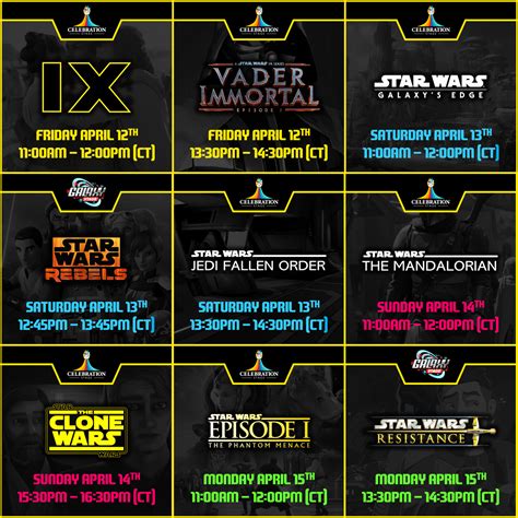 Updated the 'Star Wars Celebration Schedule' to include The Mandalorian. : r/StarWarsLeaks