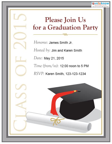 31 Free Graduation Party Invitation Templates - Printable Samples