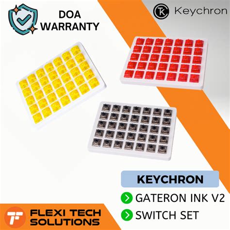 KEYCHRON Gateron Ink V2 Switch Set Red / Yellow / Black Mechanical Switches – Flexi Tech