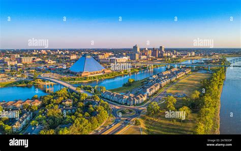 Memphis, Tennessee, USA Downtown Skyline Aerial Panorama Stock Photo ...