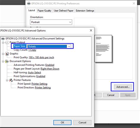 How to set paper size in Epson LQ-310 printer - Concepts All