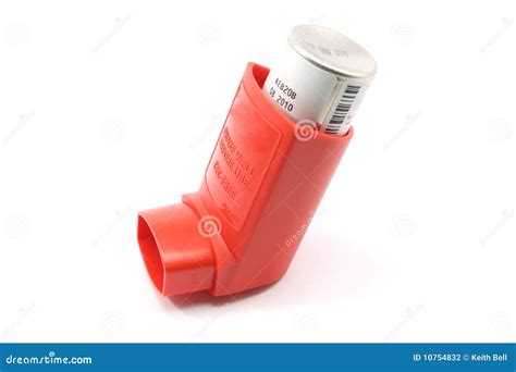 Inhalateur rouge d'asthme photo stock. Image du médicament - 10754832