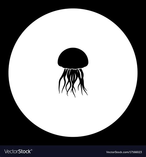 Jellyfish from ocean simple silhouette black icon Vector Image