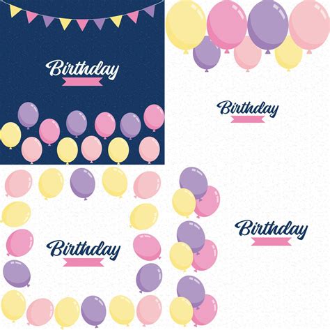 Happy Birthday in a playful. hand-drawn font with a background of balloons 18712413 Vector Art ...