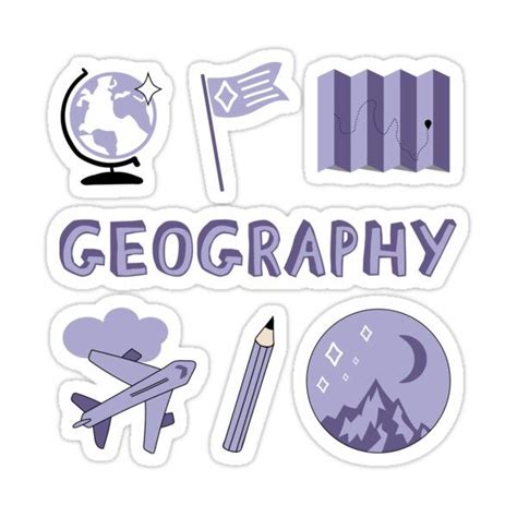 Light Purple Geography School Subject Sticker Pack Sticker by The-Goods | Preppy stickers ...