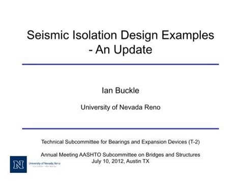 Seismic Isolation Design Examples - AASHTO - Subcommittee on ...