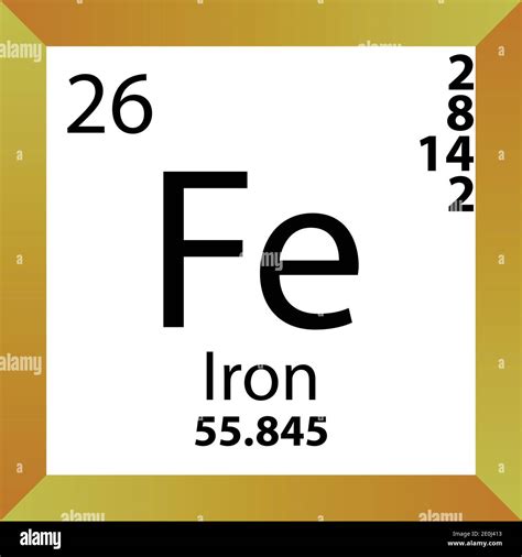 Fe Iron Chemical Element Periodic Table. Single vector illustration ...