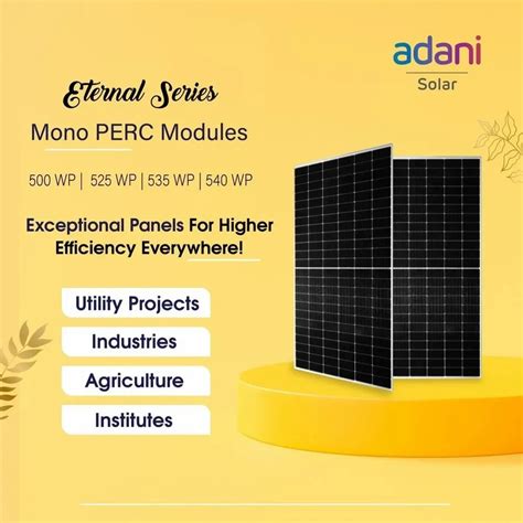 Adani Mono Perc Half Cut Bifacial Solar Panel, 1kW, 48 V, 57% OFF