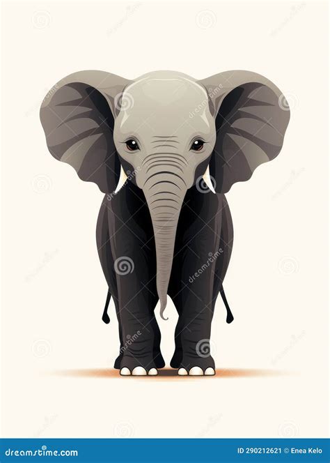 Silhouette of a Cute Elephant Stock Illustration - Illustration of ...