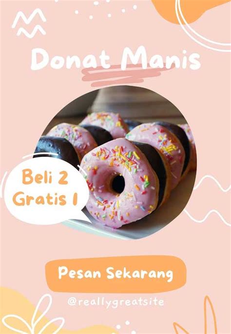 15 Contoh Brosur Makanan Donat Simple, Menarik & Keren