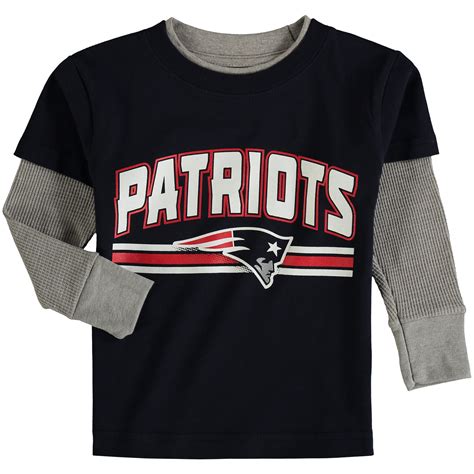 New England Patriots Toddler Navy Fan Gear Bleachers Faux Layer Long ...