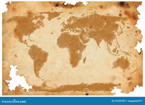 World Map On Old Brown Paper Royalty Free Stock Photo - Image: 27939785