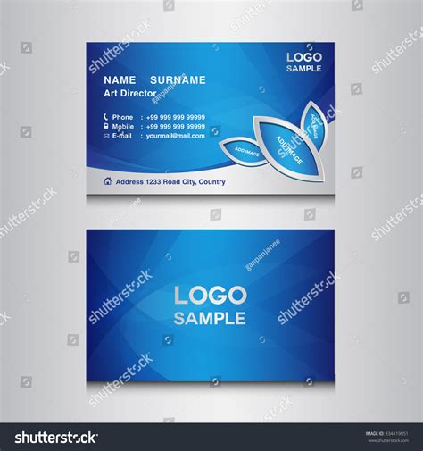 Blue Business Card Design Template Vector Stock Vector (Royalty Free) 334419851 | Shutterstock