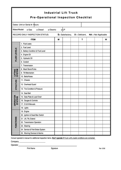 Top 6 Forklift Inspection Form Templates free to download in PDF format