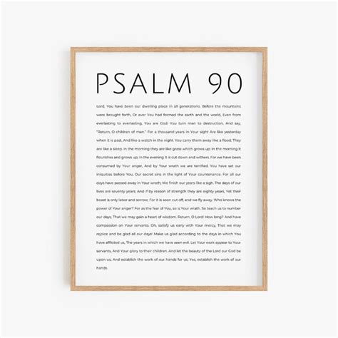 Psalm 90, Psalm Wall Art, Modern Christian Art, Biblical Wall Art, Scripture Downloadable, Bible ...