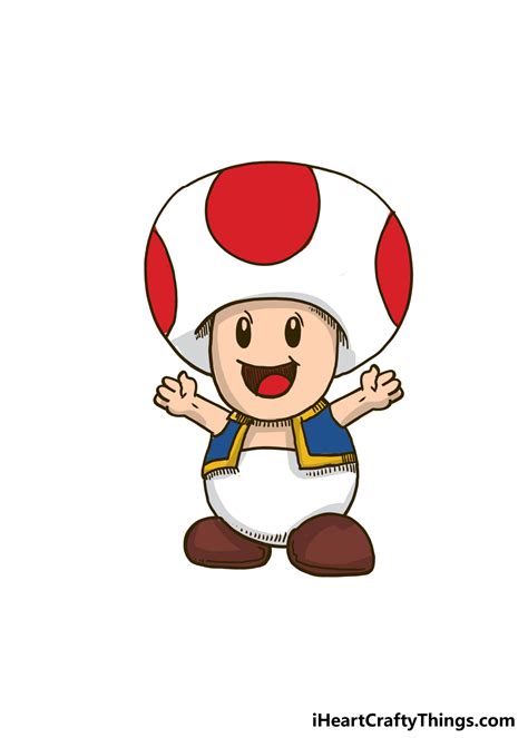 How To Draw Toad From Mario Step By Step!