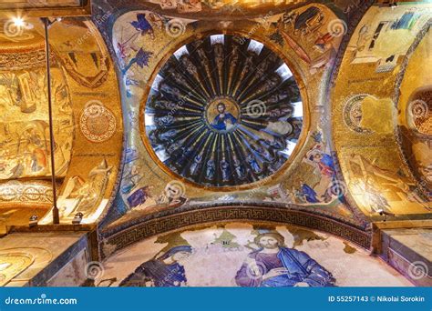 Mosaic Interior in Chora Church at Istanbul Turkey Editorial Stock Photo - Image of background ...