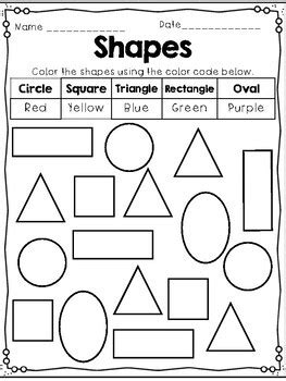 Identifying 2D Shapes Coloring Sheets | TpT