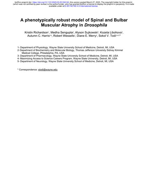 (PDF) A phenotypically robust model of Spinal and Bulbar Muscular ...