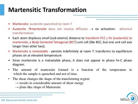 Martensitic Transformations in steels