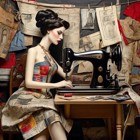 Vintage Sewing Machine Art Print Free Stock Photo - Public Domain Pictures
