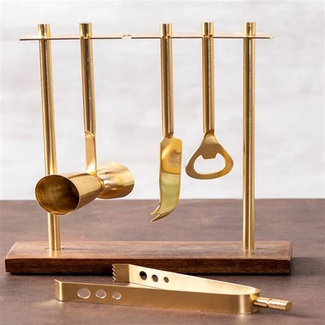 Gallant Stainless Steel Bar Tool Set In Gold Color A Beautiful Bar Set ...