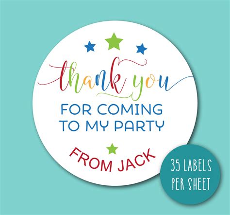 STICKERS 35 x KIDS STICKERS thank you for coming to my party | Etsy