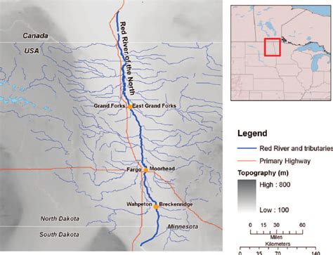 ͑ Color ͒ Red River basin, including the Red River of the north and ...