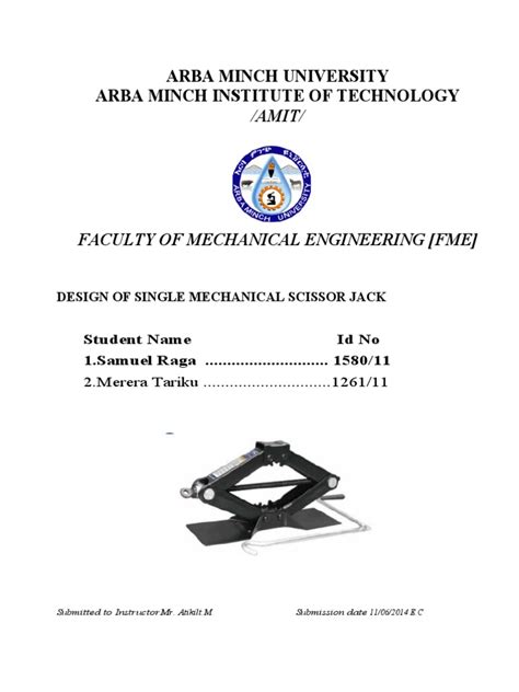 Design Project 2 Scissor Jack | PDF | Physical Sciences | Mechanical Engineering