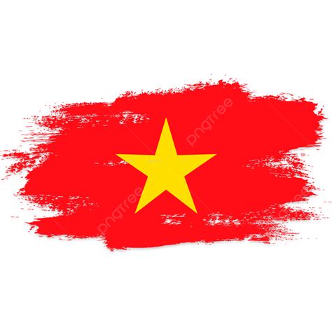 Vietnam Flag Transparent Watercolor Painted Brush, Vietnam Flag ...