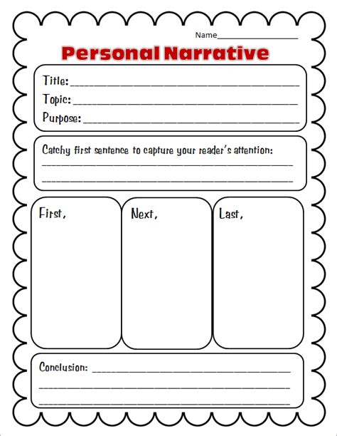 Graphic Organizers for Personal Narratives | Scholastic