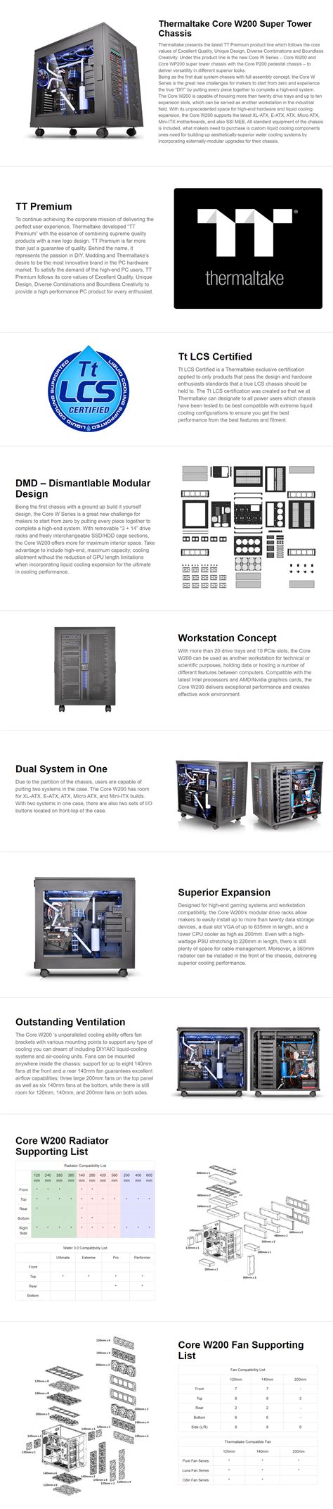 Thermaltake Core W200 Super Tower Chassis - msy.com.au