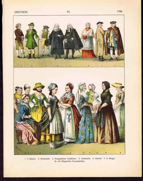 Germany Costumes & Fashion 1700 - 18th Century 1882 Lithograph | eBay