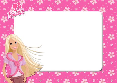 Barbie Pink Floral PNG Frame - Printable PNG Frames | Cartoon Character PNG Photo Frames