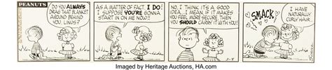 Charles Schulz Peanuts Third Frieda Daily Comic Strip Original Art ...