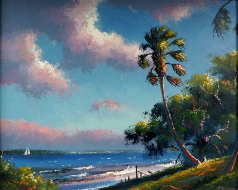 Sold Price: Harold Newton Florida Highwaymen Painting - Invalid date EDT