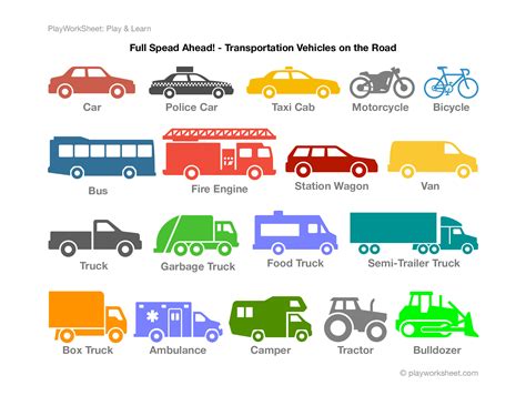 Transportation Vehicles on the Road | Free Printables for Kids