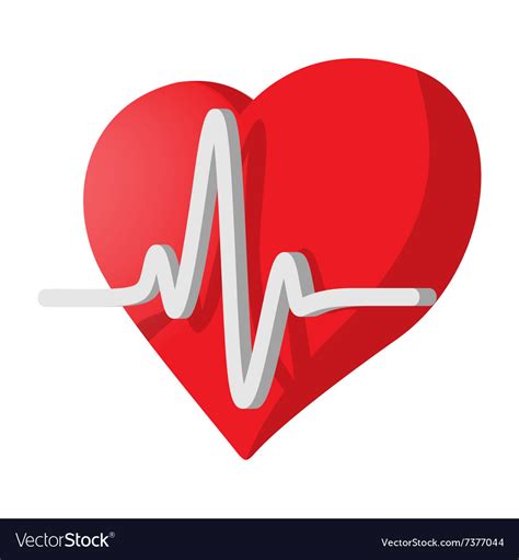 Heartbeat cartoon icon Royalty Free Vector Image