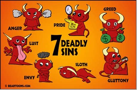 Seven Deadly Sins Poster - Bearman Cartoons