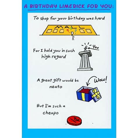 Birthday Limerick Funny / Humorous Birthday Card | PaperCards.com