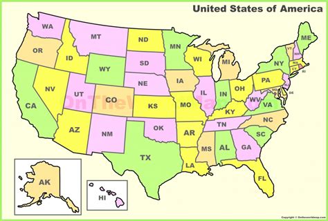 Us Map States Abbreviations Printable Usa Maps Of With 4 | Free Nude Porn Photos