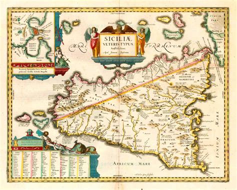 Old antique map of Sicily, by Johannes Janssonius. | Sanderus Website ...