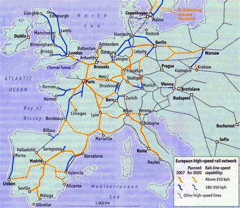 Map Of Europe Rail System - Map