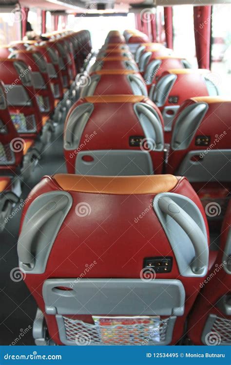 Interior Of Big Coach Bus With Leather Seats Royalty Free Stock Photo - Image: 12534495