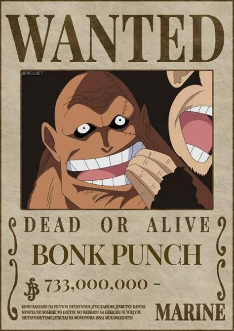 Bonk Punch Wanted Poster | One piece, Mangá one piece, Desenho