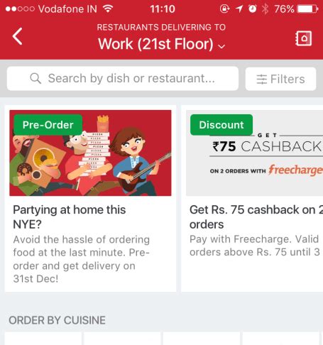 Introducing pre-ordering to Zomato