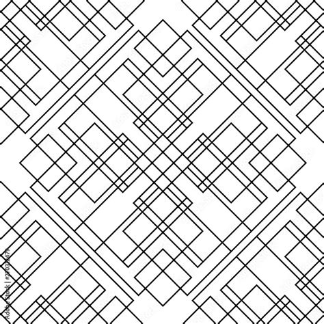 Geometric black and white lines seamless pattern. Vector ornamental ...