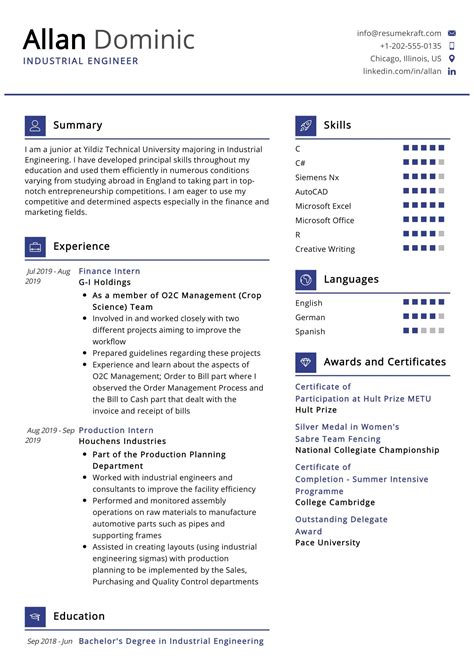 Industrial Engineer Resume Sample in 2024 - ResumeKraft