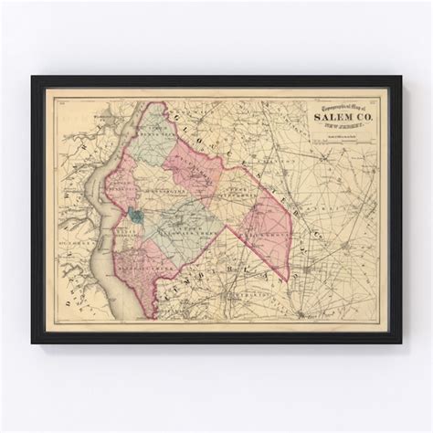 Salem County NJ Map 1872 Old Map of Salem New Jersey Art - Etsy